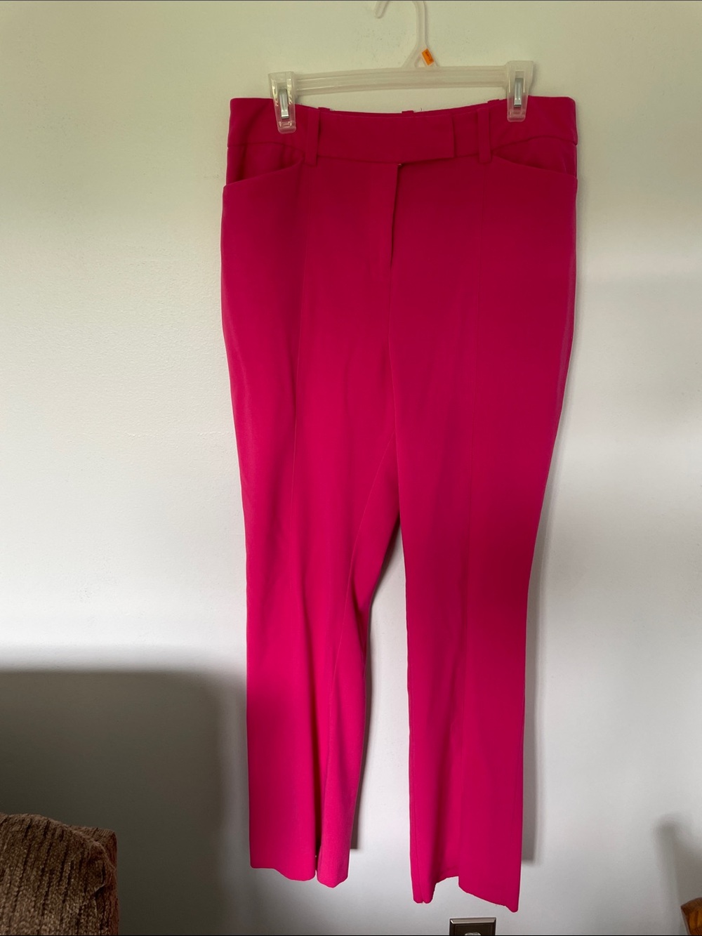 New York & Company Bright Fuchsia Straight-Leg Trousers